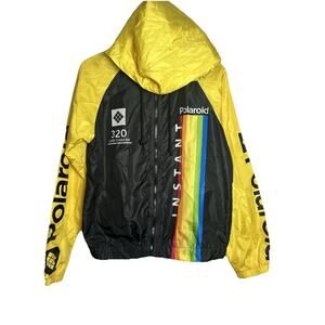 Polaroid Rain Coat Wind Breaker‎ Jacket Sz M Graphic Nostalgia Nostalgic Y2K